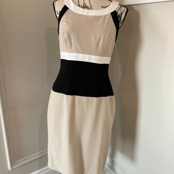 Calvin Klein Colour Block Sheath Dress sz 4 - Picture 3 of 7